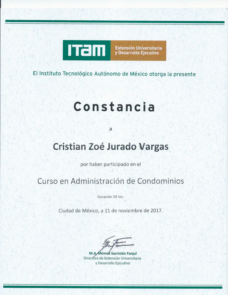 habitia constancia Cristian Zoé